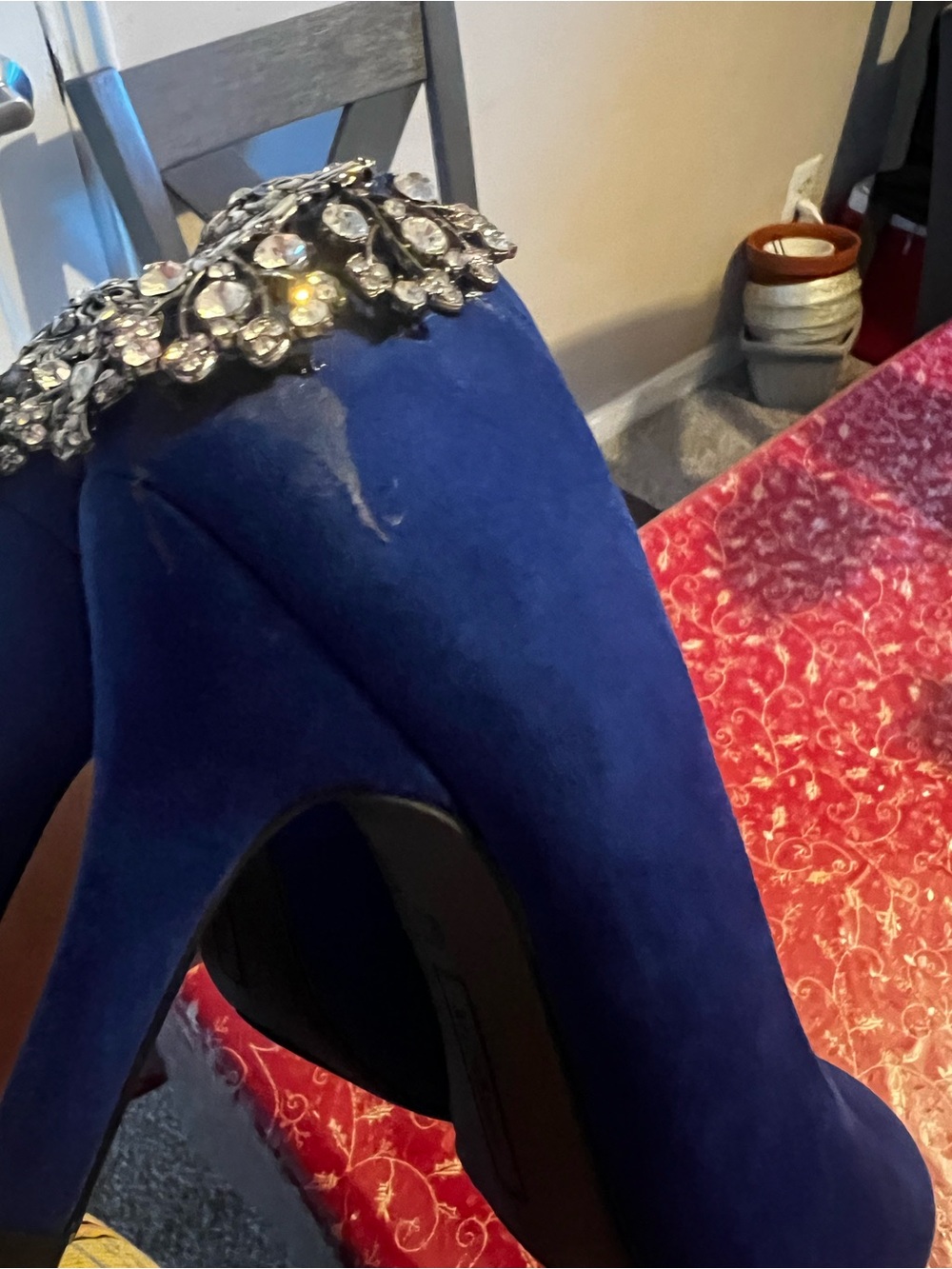 Kelly & Katie Royal Blue Jeweled Heel Pumps